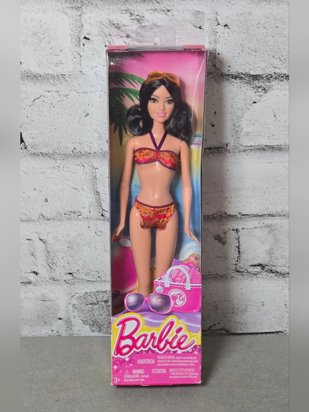 2013 Mattel Barbie Beach Raquelle Brunette Bikini Doll New In Box